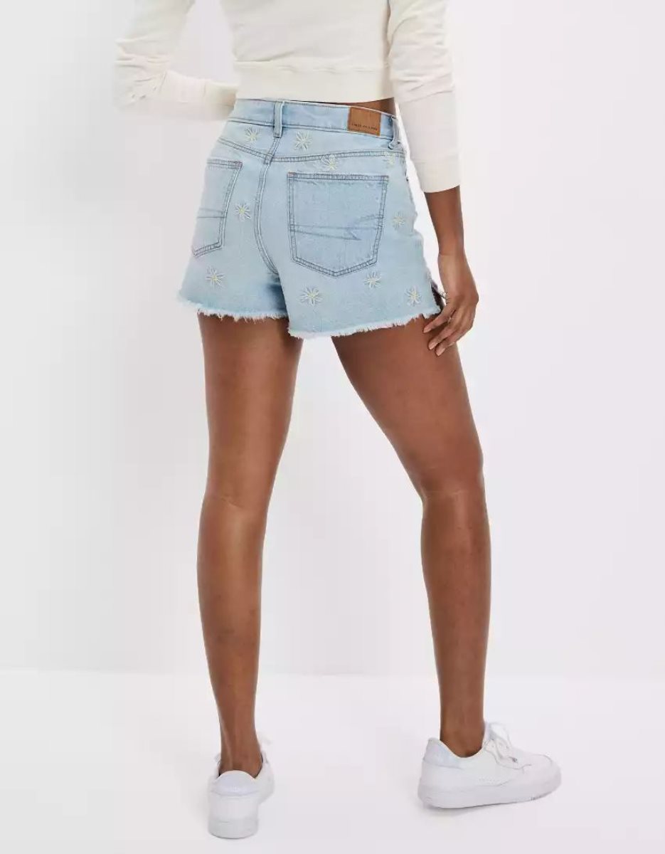 Shorts American Eagle AE Denim Mom Indigo Clair Femme | MRH-02639916